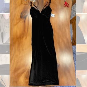Cosmopolitan Tight Velvet Slit Dress